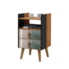 Mesinha Retro 2 Gavetas Preto Nature + Espelho - Horse