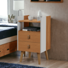 Mesinha Retro Branco Nature 2 Gaveta Horse - Gm