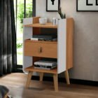 Mesinha Retro Cabeceira 1 Gaveta E Nicho Horse Branco Nature