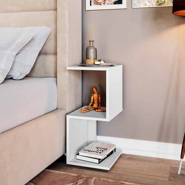 Mesinha S/z Mesa De Cabeceira Nicho Quarto Estante Branco