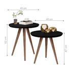 Mesinhas Apoio E Lateral Retrô Pés Palito Preto Fosco