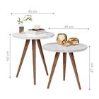 Mesinhas Laterais Sala Sofá Madeira Canto Branco