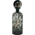 Messina Garrafa Decorativa 40x12x12cm Vidro Verde Com Tampa