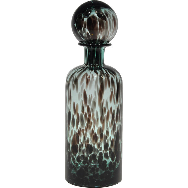 Messina Garrafa Decorativa 40x12x12cm Vidro Verde Com Tampa