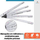 Metro Dobrável Régua de Madeira Sueco 2 Metros com Escala Mét
