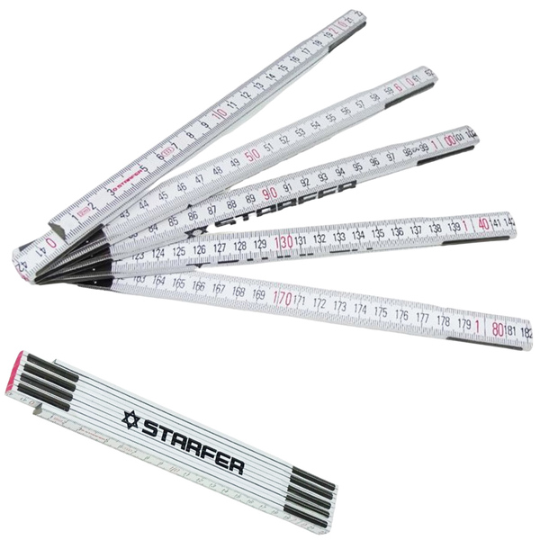 Metro Dobrável Régua de Madeira Sueco 2 Metros com Escala Mét