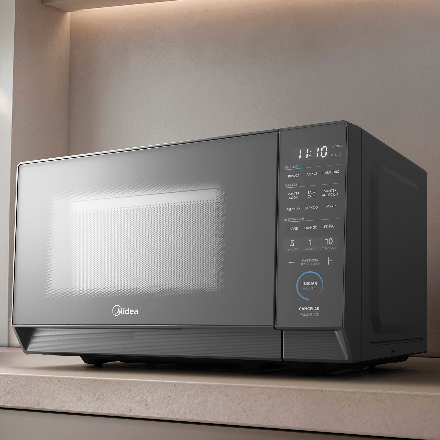 Micro-ondas 20L Prata Espelhado de Bancada 220V MasterCook MHP20S2