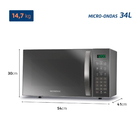 Micro-ondas 34L Cinza Espelhado de Bancada 220V 5618-02 Mondial