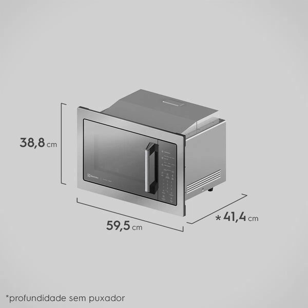 Micro-ondas Electrolux 34l Cor Inox Home Pro Com Grill E Função