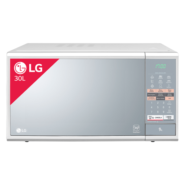 Micro-ondas Lg Easy Clean 30 Litros Branco E Espelhado Mh7044