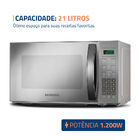Micro-ondas Mondial Cinza E Espelhado 1200w Mo-01-21-e 220