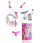 Microfone Com Pedestal Infantil  Karaoke Duplo Rosa Som