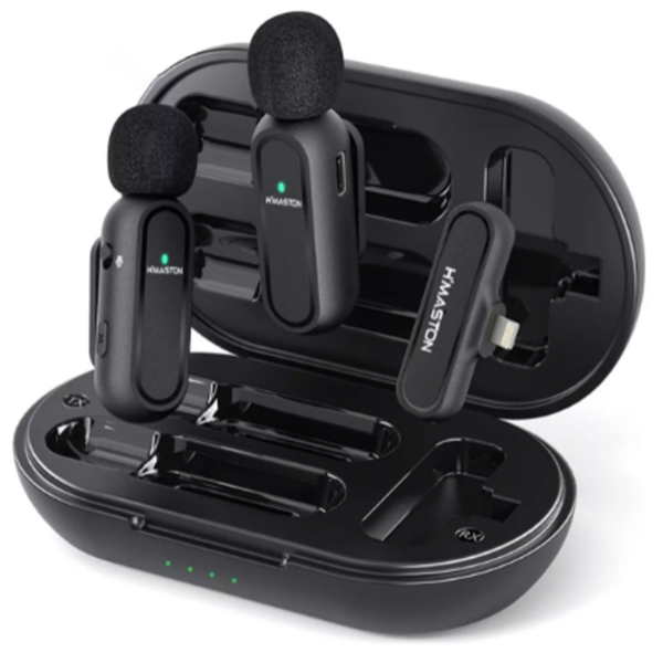 Microfone De Lapela Duplo Sem Fio Lightning Hmaston Mk-07