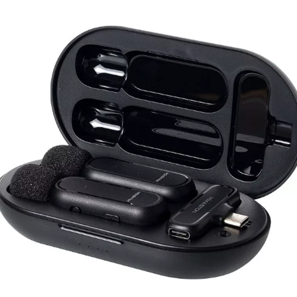 Microfone De Lapela Duplo Sem Fio Tipo C Hmaston Mk-08