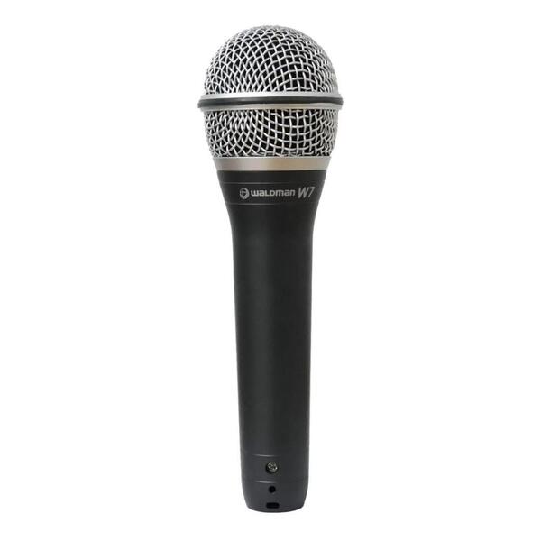 Microfone De Mão Dinâmico Com Fio Waldman W7 Cardióide Preto