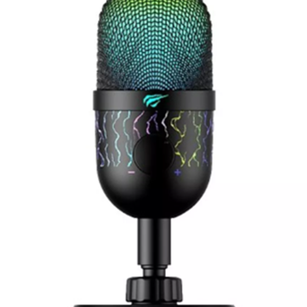 Microfone Gamer Mesa Usb Havit Gk52 Rgb Omnidirecional Cor Pr