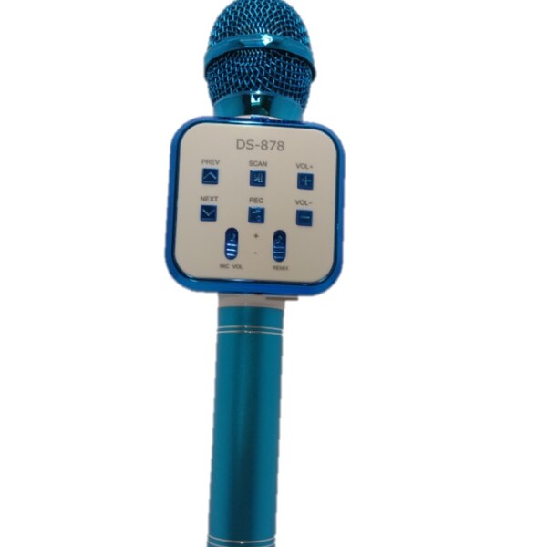 Microfone Karaoke Bluetooth Sem Fio Fm Speaker Fzf-878 -azul