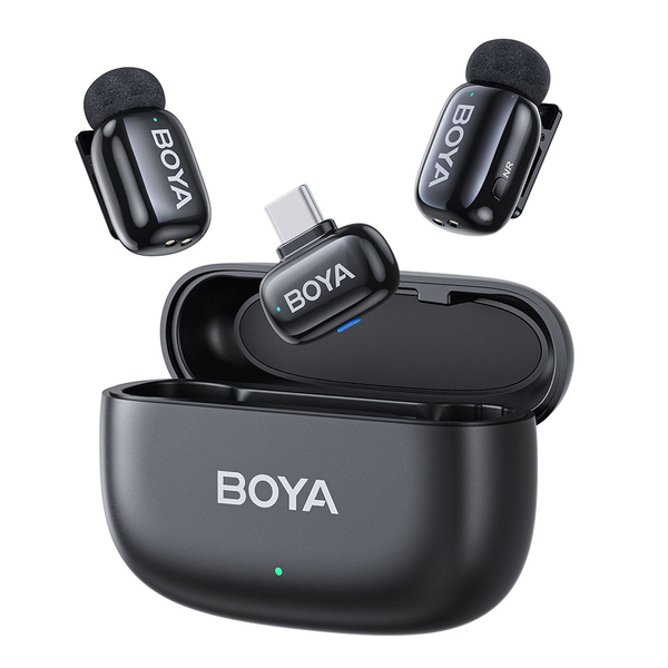 Microfone Sem Fio Boya Boya Mini-14 Usb C Lapela Preto