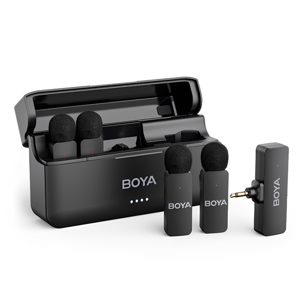 Microfone Sem Fio Boya By-v4 3.5mm Lapela P/câmera Preto