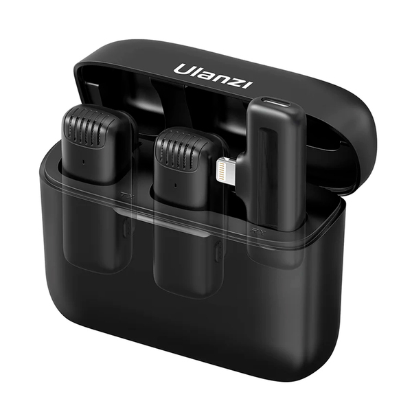 Microfone Sem Fio Ulanzi J-12 Lightning Lapela Ios Preto