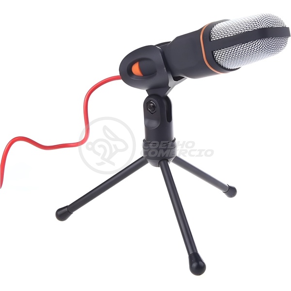 Microfone Sf-666 Com Tripé Condensador Fio De 2m Ideal Para P