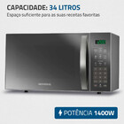 Microondas Mondial Mo-02-34-e 1400w 34 Litros 10 Níveis De Po