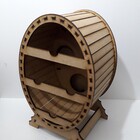 Mini Adega Mdf Oval Para 4 Garrafas