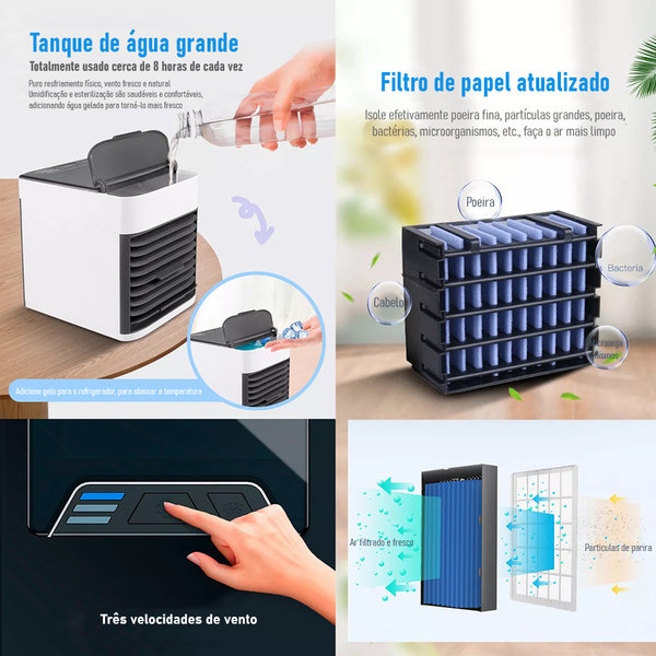 Mini Ar Condicionado Climatizador Humidificador Portátil Arct