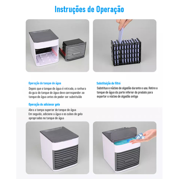 Mini Ar Condicionado Climatizador Humidificador Portátil Arct