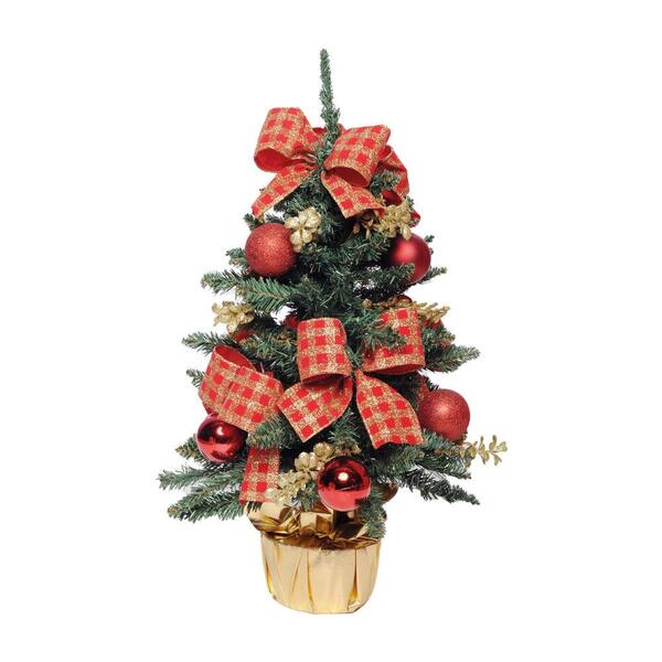 Mini Árvore De Natal Com Laços Vermelhos 55x30 1030674