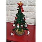 Mini Arvore De Natal Madeira Enfeite Natalino Papai Noel Bone