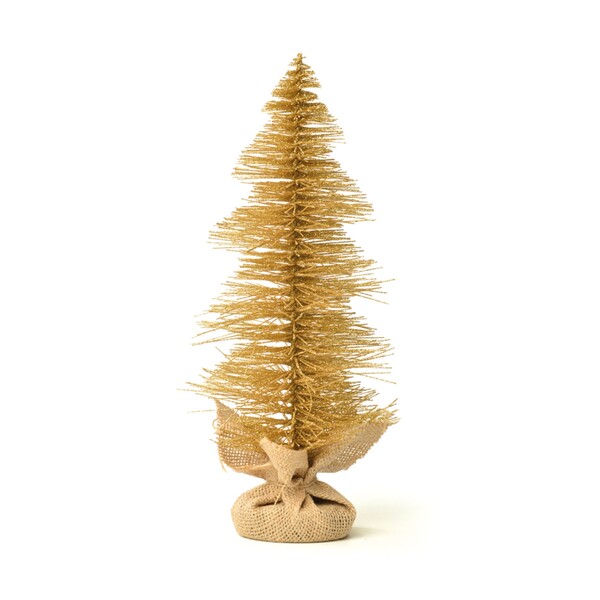 Mini Árvore para Mesa Plástico Ouro 22x10x10cm Cromus