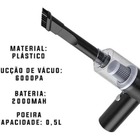 Mini Aspirador Carro Recarregável 6000pa - 2000mah, Sem Fio