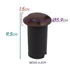 Mini Balizador Marrom Led 0,75w Embutir 4 Saídas Bivolt St1371