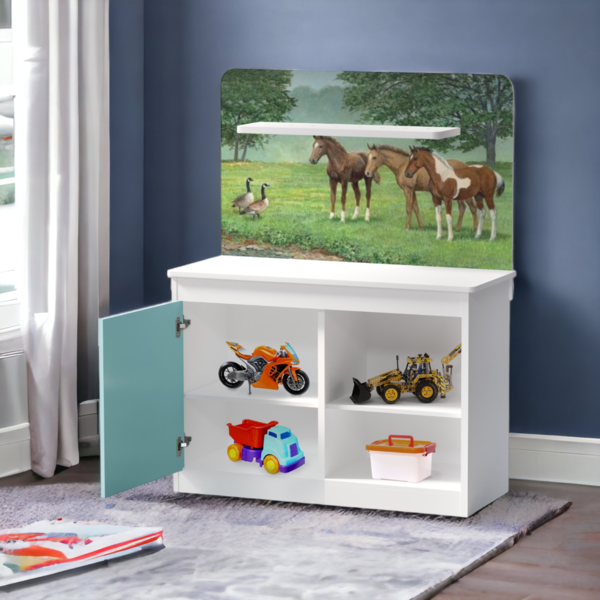 Mini Bancada Brinquedo Infantil 100% Mdf Adesivo De Cavalo