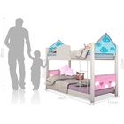 Mini Beliche Casa Montessori Nuvem Azul E Rosa Com Colchão