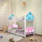 Mini Beliche Casa Montessoriana Nuvem Azul E Rosa