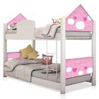 Mini Beliche Casa Montessoriana Nuvem Rosa Com Colchões