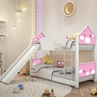 Mini Beliche Casa Montessoriana Nuvem Rosa Com Escorregador