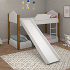 Mini Beliche Clean Branco E Mel Com Colchões E Escorrega