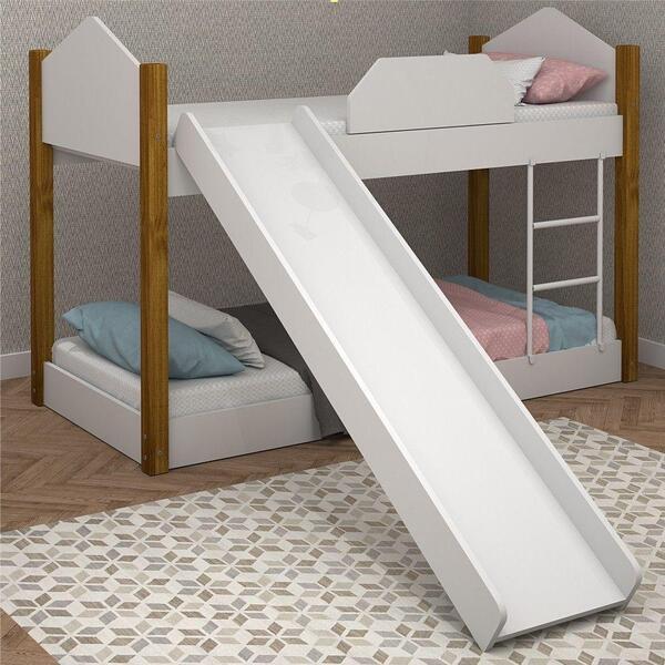 Mini Beliche Clean Branco E Mel Com Escorrega