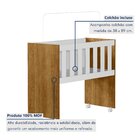 Mini Berço 100% Mdf Com Colchão 5 Em 1 Ariel  Branco/ypê