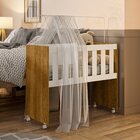 Mini Berço 100% Mdf Com Colchão 5 Em 1 Ariel  Branco/ypê
