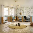 Mini Berço 100% Mdf Com Colchão 5 Em 1 Ariel  Branco/ypê
