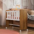 Mini Berço 100% Mdf Com Colchão Léo Yescasa Branco /ipê