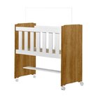 Mini Berço 100% Mdf Com Colchão Léo Yescasa Branco /ipê