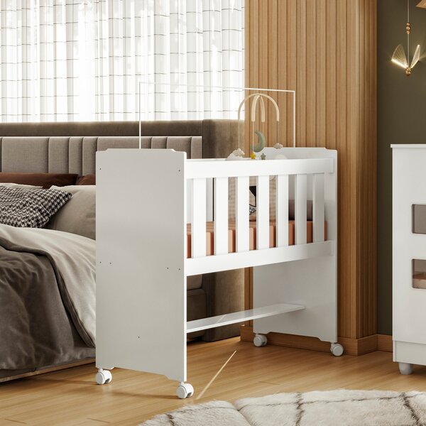 Mini Berço 100% Mdf Com Rodízios Yescasa