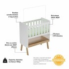 Mini Berço 3 Em 1 Com Colchão Ada Retrô 100% Mdf Espresso Móv