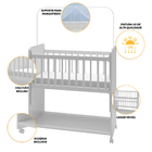 Mini Berço Compacto Portátil Para Bebê Com Grade Movel Rodízi