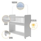 Mini Berço Grade Fixa Compacto Portátil Para Bebê Com Rodízio
